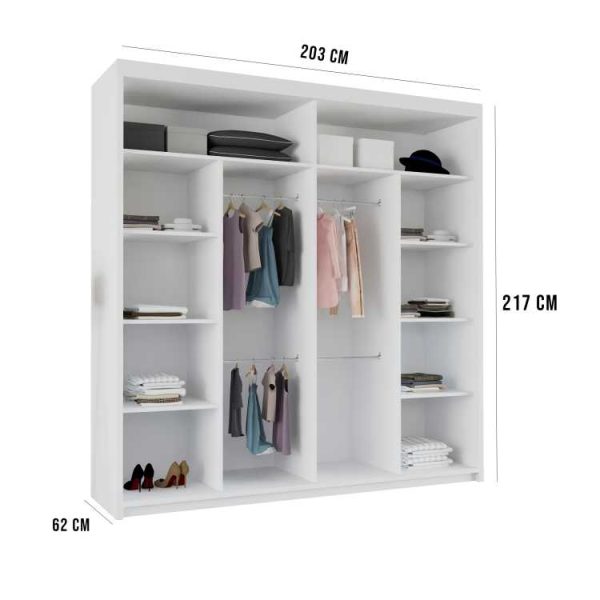 Lyllie Sliding Mirror Wardrobe – Modern & Practical