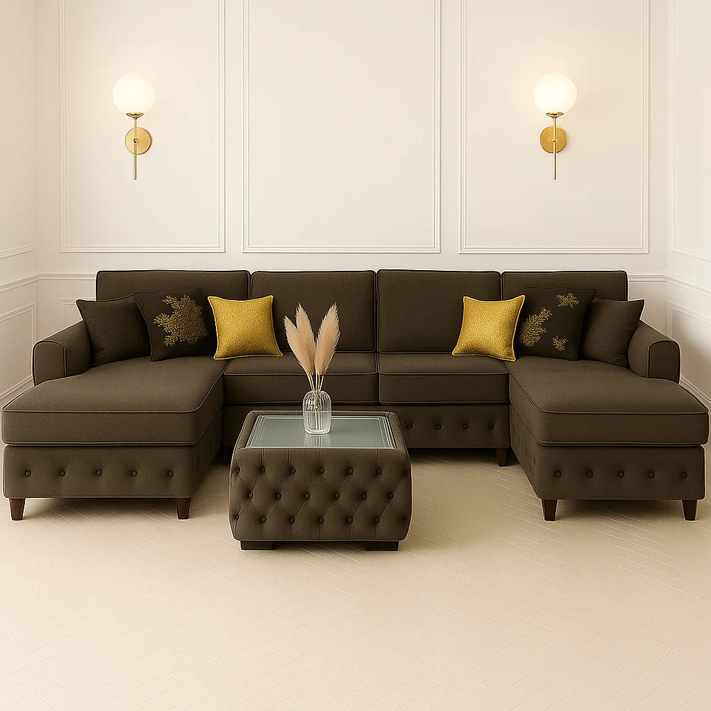 Ashton U Shape Velvet Sofa—London, UK