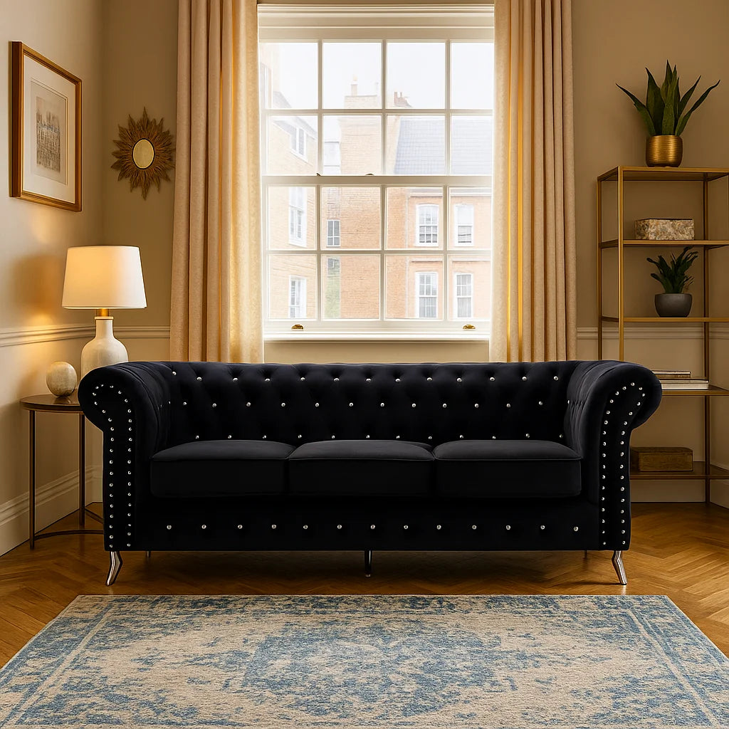 British-Made Chesterfield 3-Seater – London Sofa