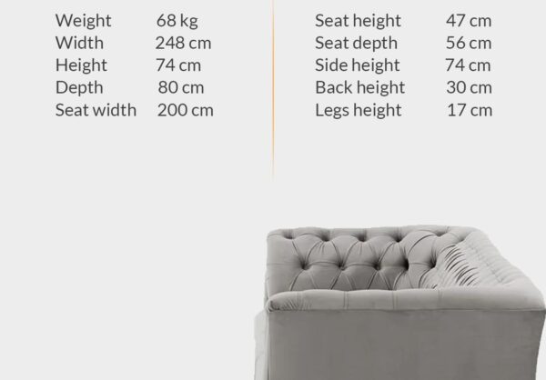 3 Seater Chesterfield Sofa - London Sofa