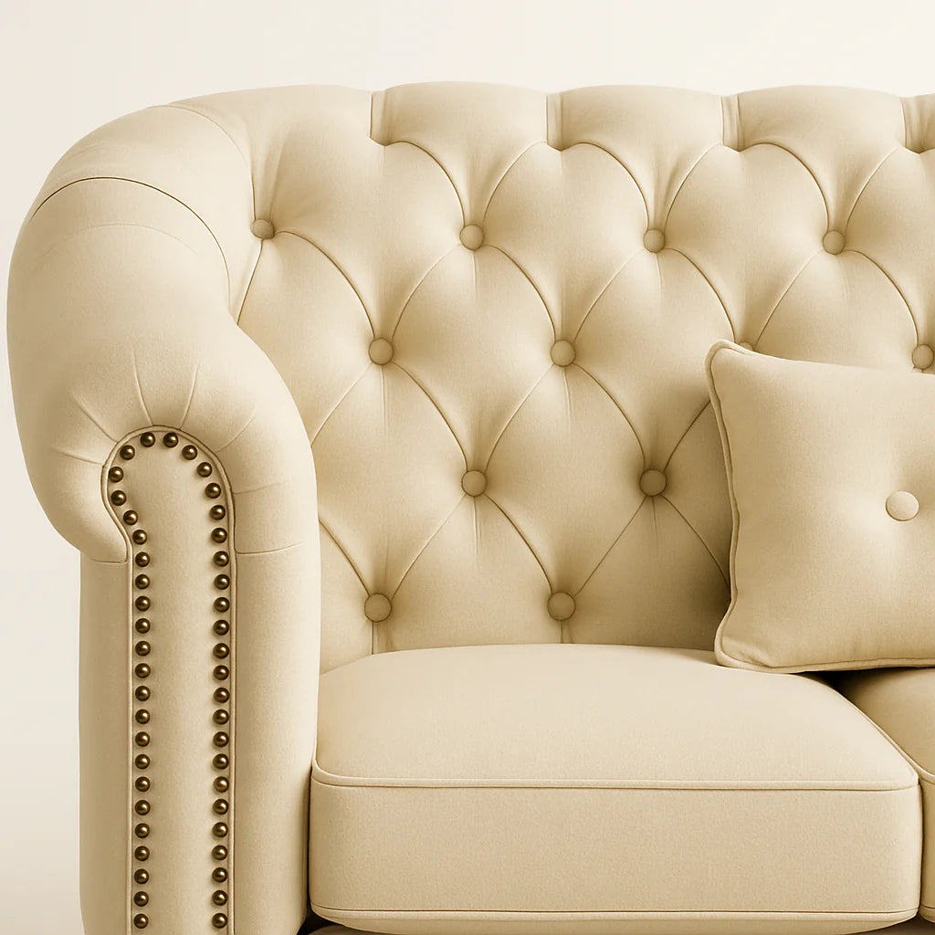 London Sofa – Classic 3-Seater Chesterfield in Luxe Leather