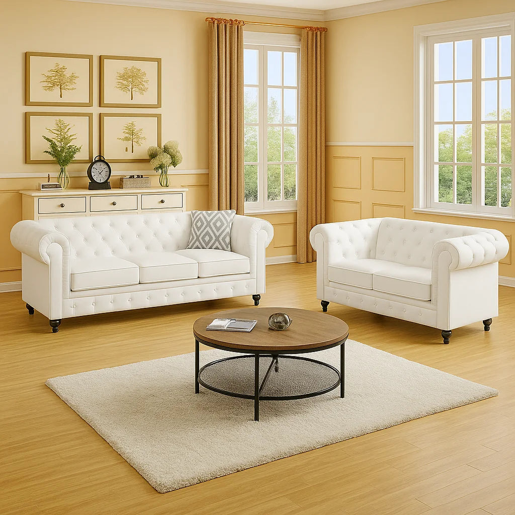 Classic Chesterfield 3+2 Seater Sofa Set_Premium Velvet_Made in UK