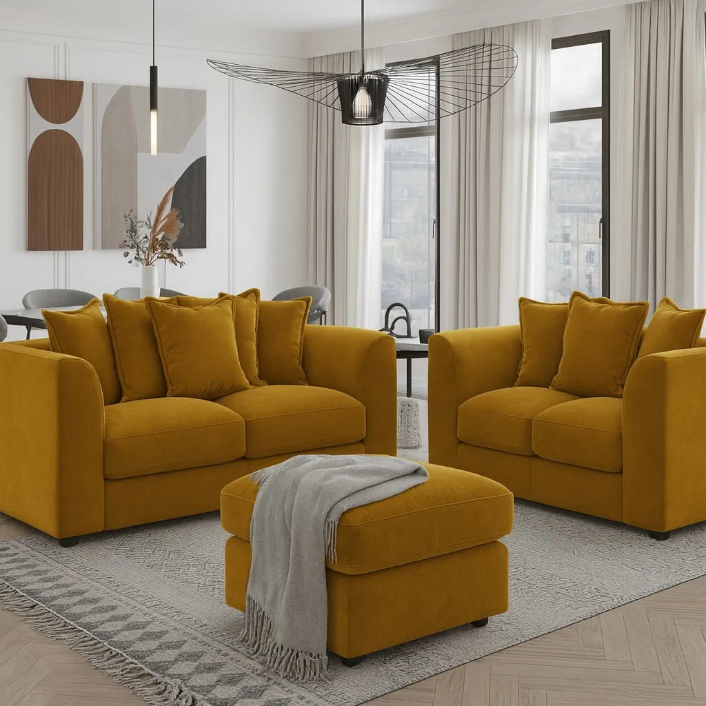 Dylan 3-2 Seater Sofa Set – Luxurious UK Made Velvet Comfort