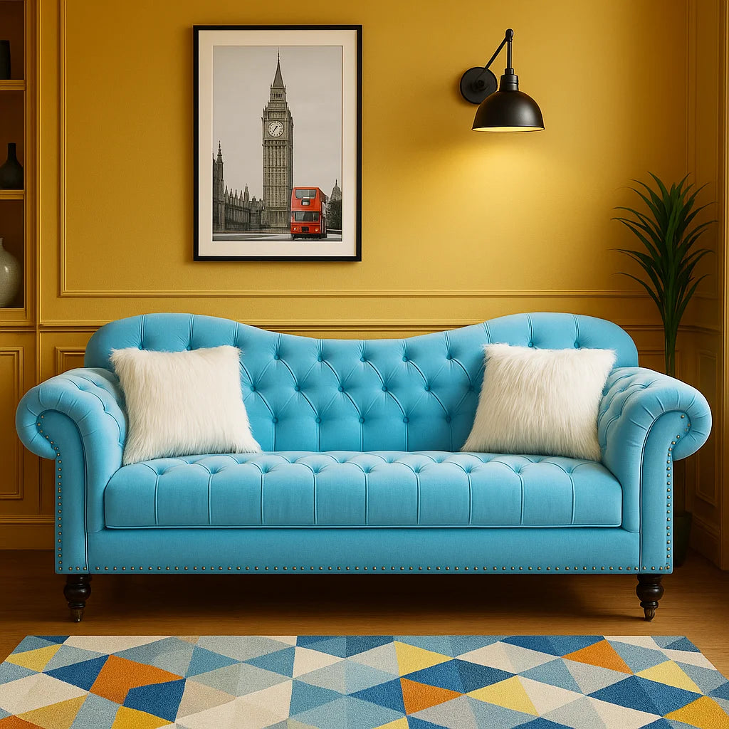 Elegance 3 Seater Velvet Sofa – Handmade in the UK | Luxury Living Room Sofa