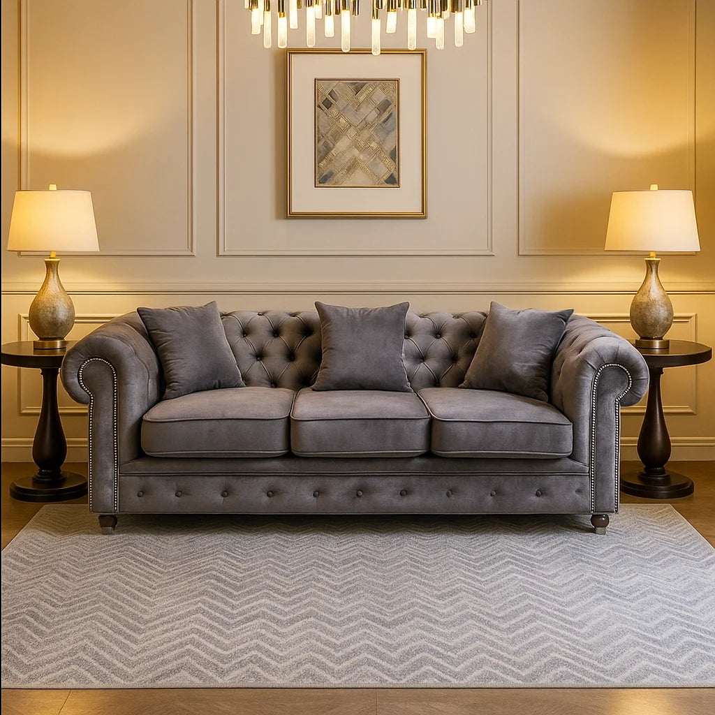 Camden Classic – Deep Tufted 3-Seater Sofa