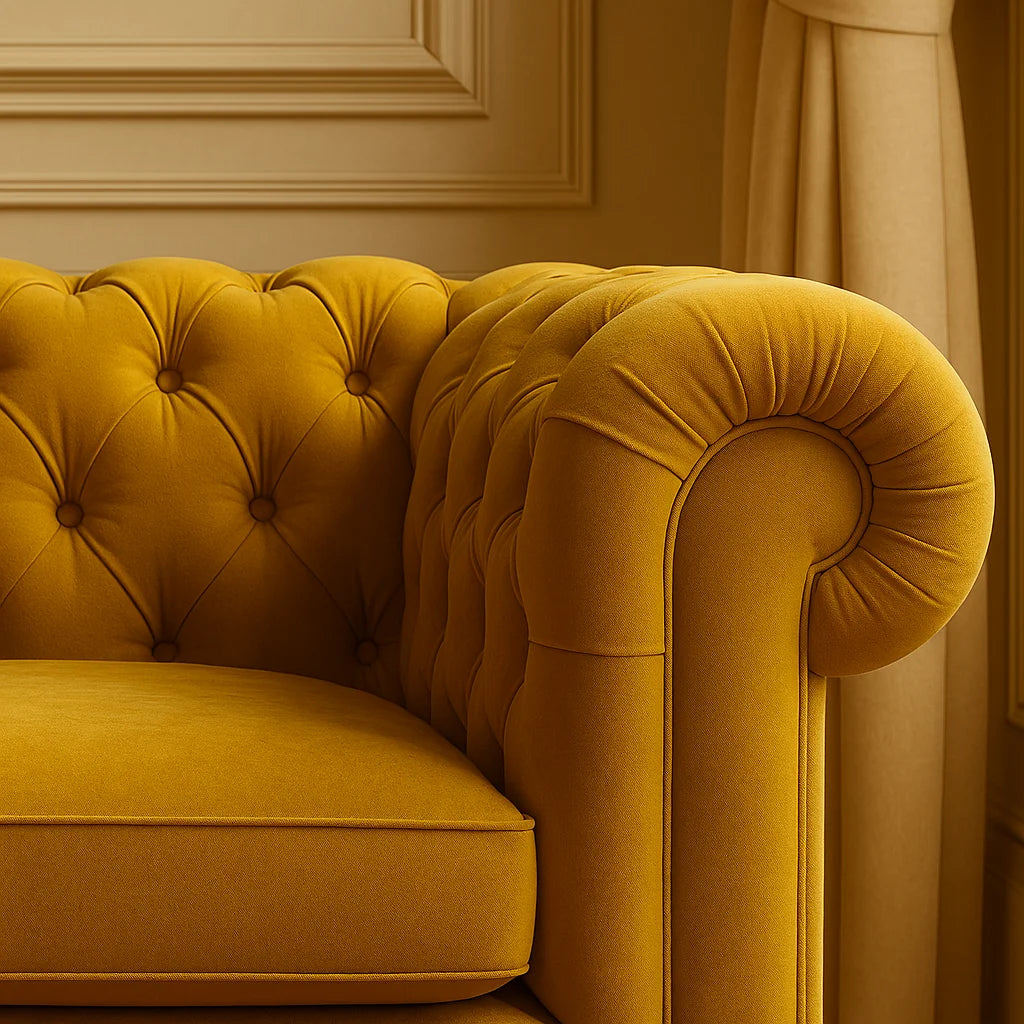 Luxury Italian Chesterfield 1 Seater Sofa with Free Footstool