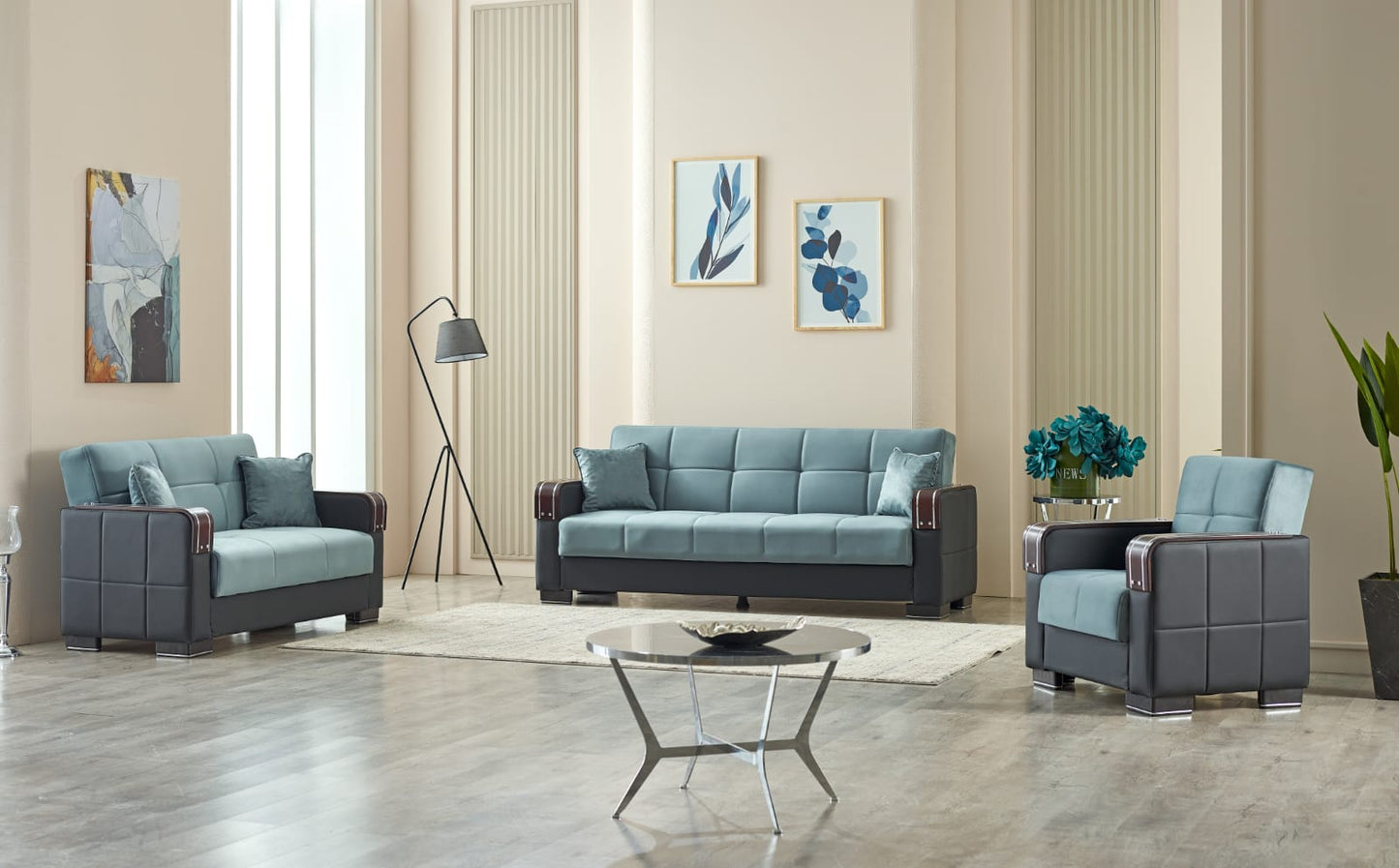 Blue Arte Sofa Bed - London Sofa