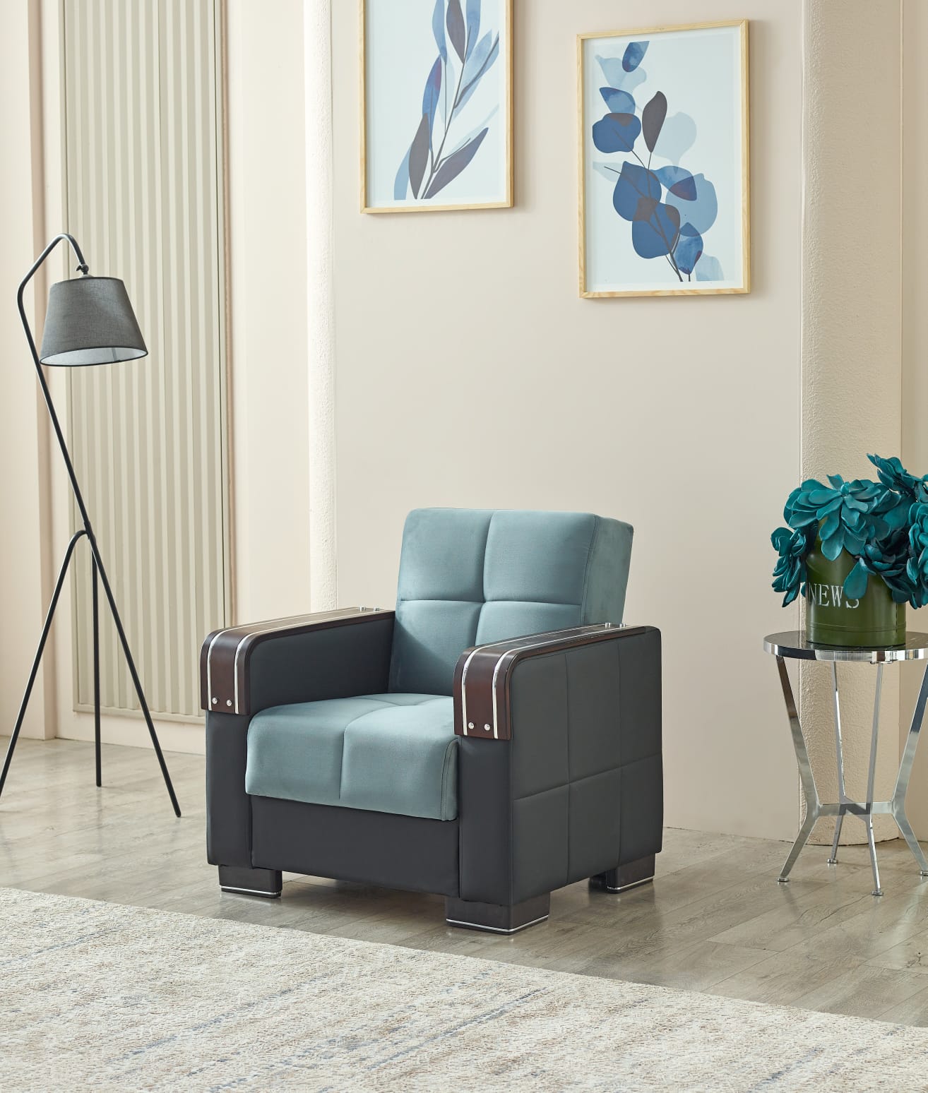 Blue Arte Sofa Bed - London Sofa