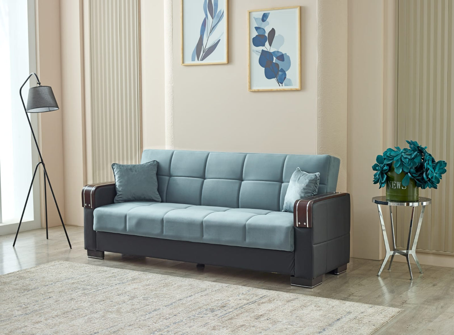 Blue Arte Sofa Bed - London Sofa