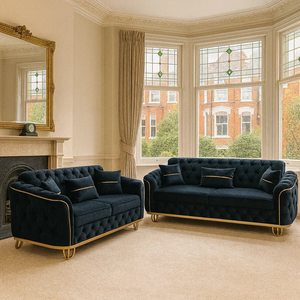 Madrid 3+2 Sofa Set – Handmade in UK with Plush Velvet Fabric
