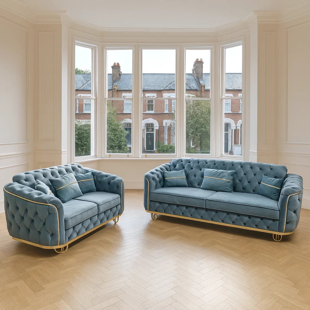 Madrid 3+2 Sofa Set – Handmade in UK with Plush Velvet Fabric