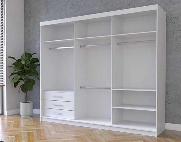 Milan Sliding Mirror Wardrobe - London Sofa