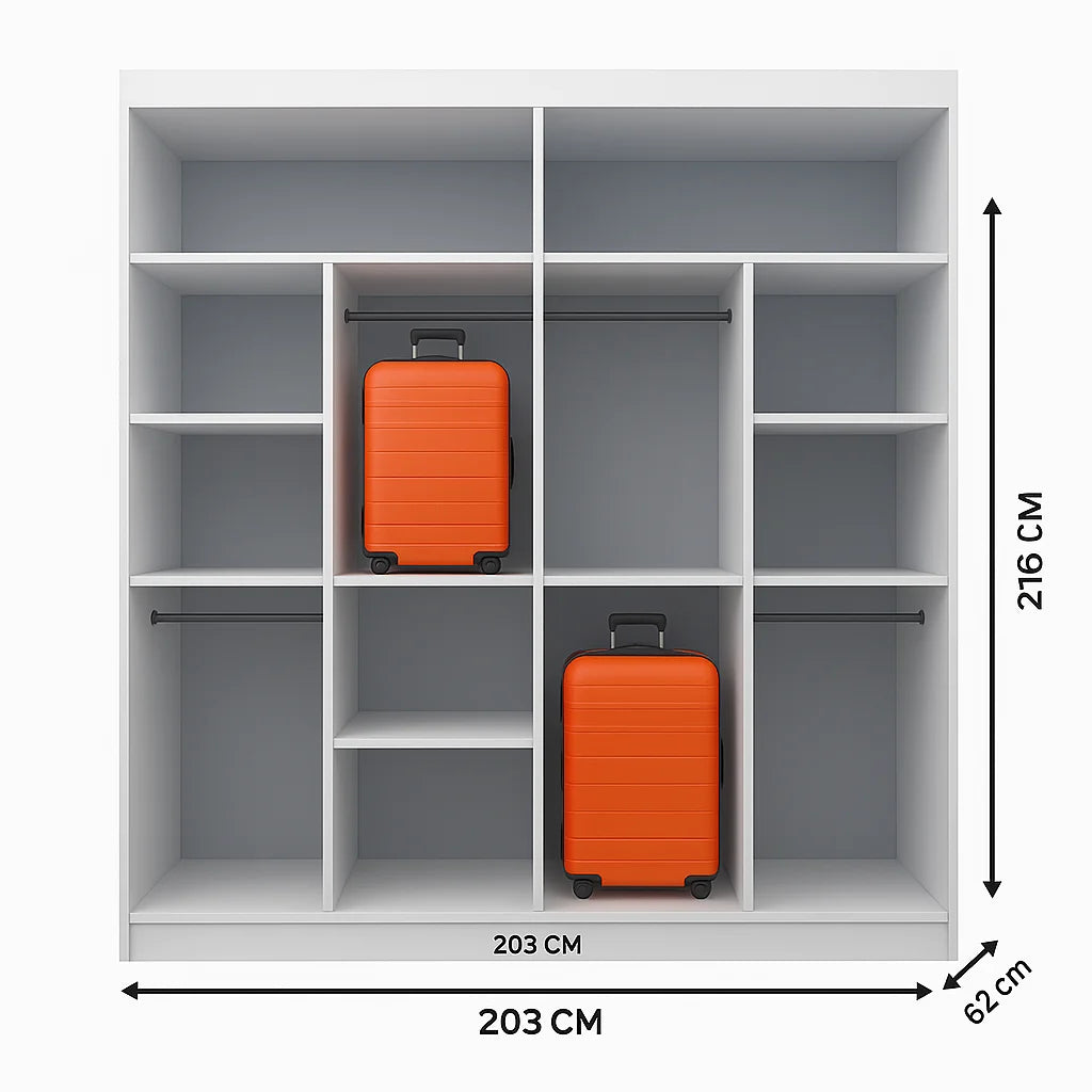 Milan Sliding Mirror Wardrobe - London Sofa