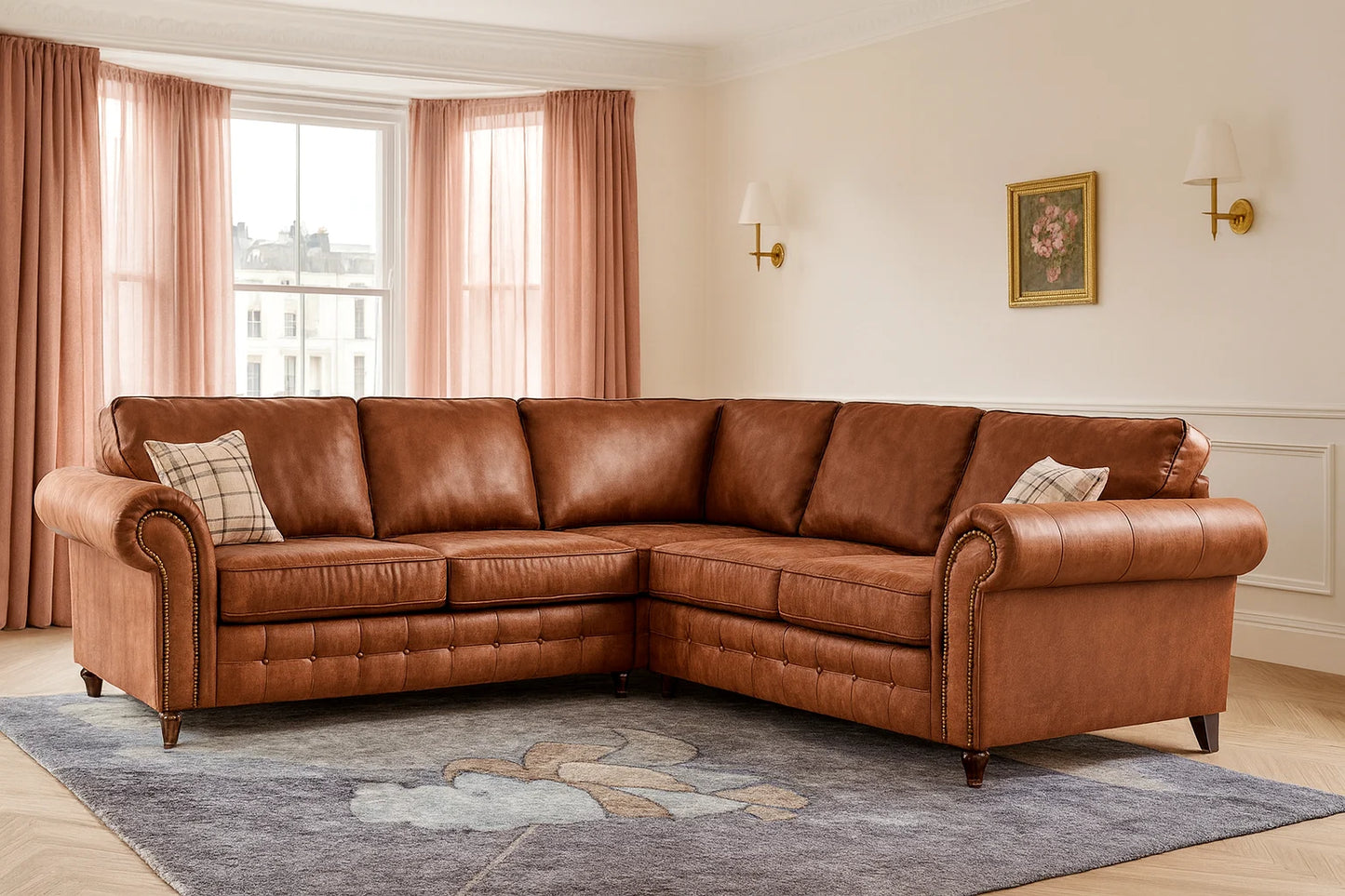 Oakland Leather Sofa – Velvet Fabric | Available in Multiple Colours