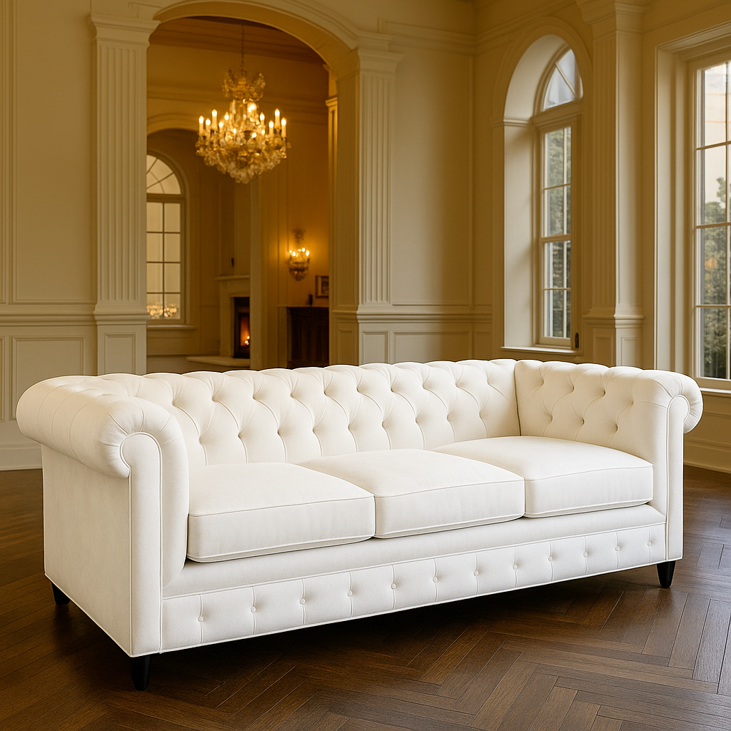 Oxford Charm – Buttoned 3-Seater Chesterfield
