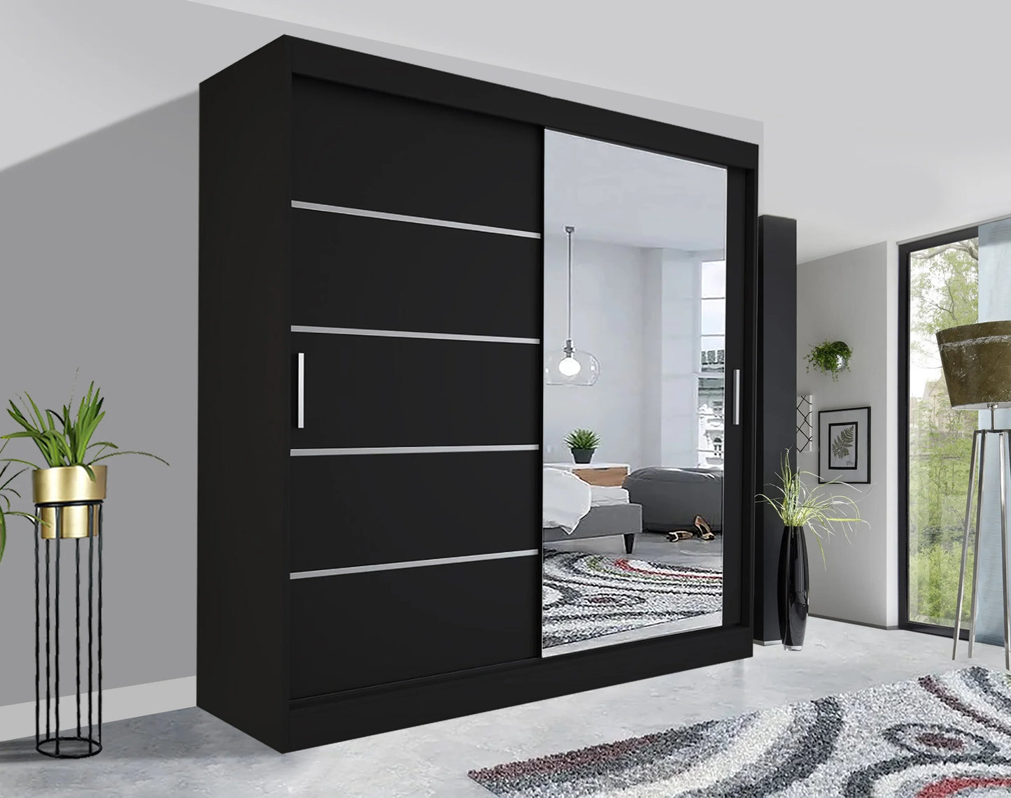 Lyon Sliding Mirror Wardrobe - London Sofa