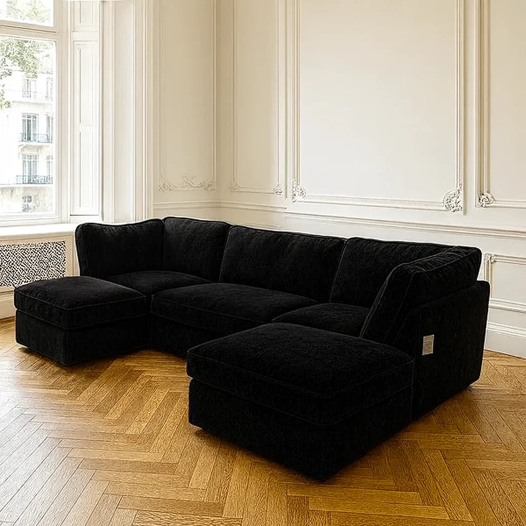 The Kensington – Premium Velvet U-Shape Sofa | UK Handmade