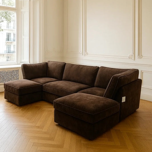 Kensington – Premium Velvet U-Shape Sofa | UK Handmade