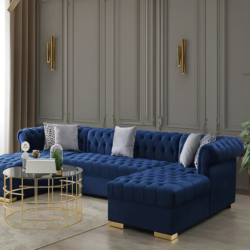 U-Shape Chesterfield Sofa – UK Handmade with Luxury Comfort