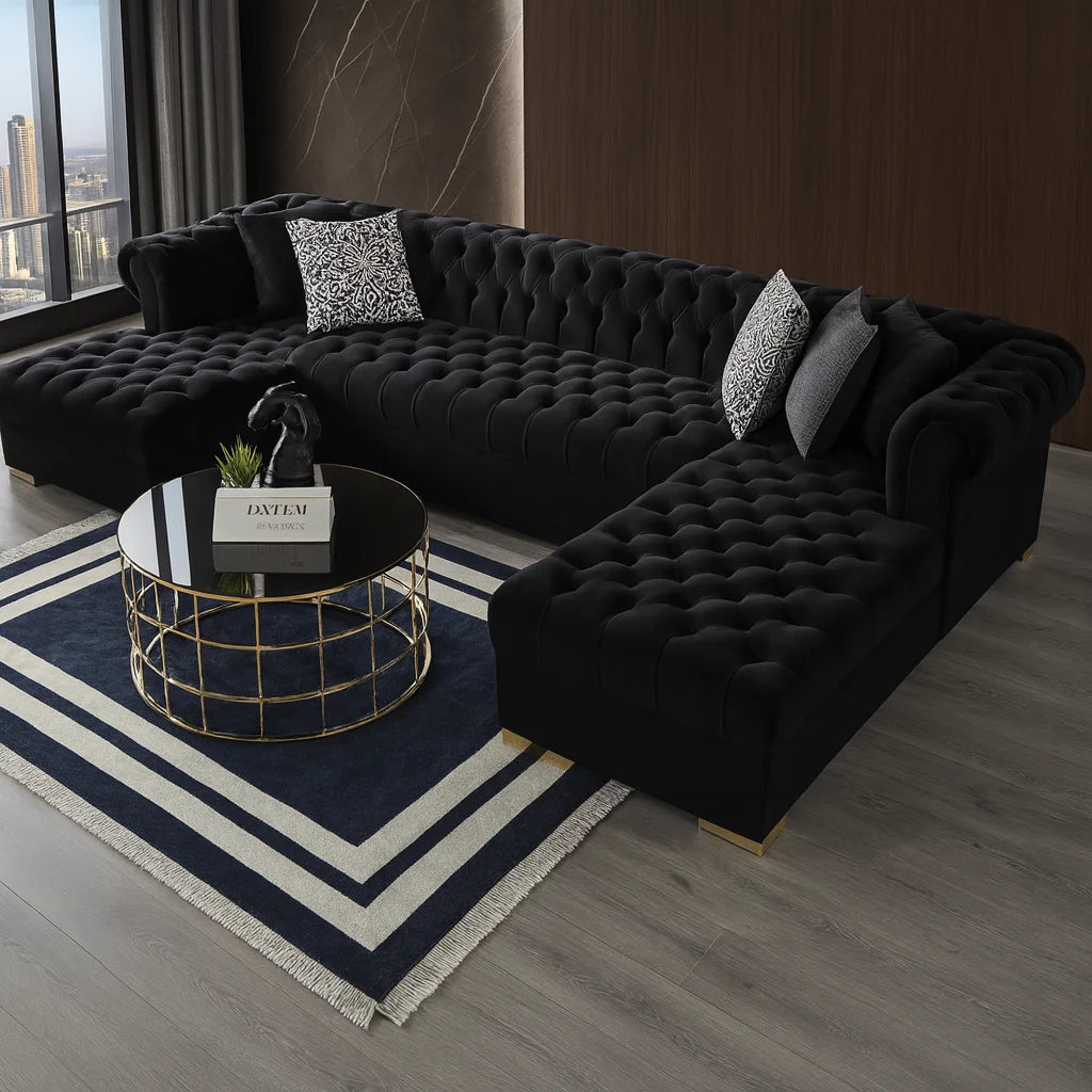 U-Shape Chesterfield Sofa – UK Handmade with Luxury Comfort