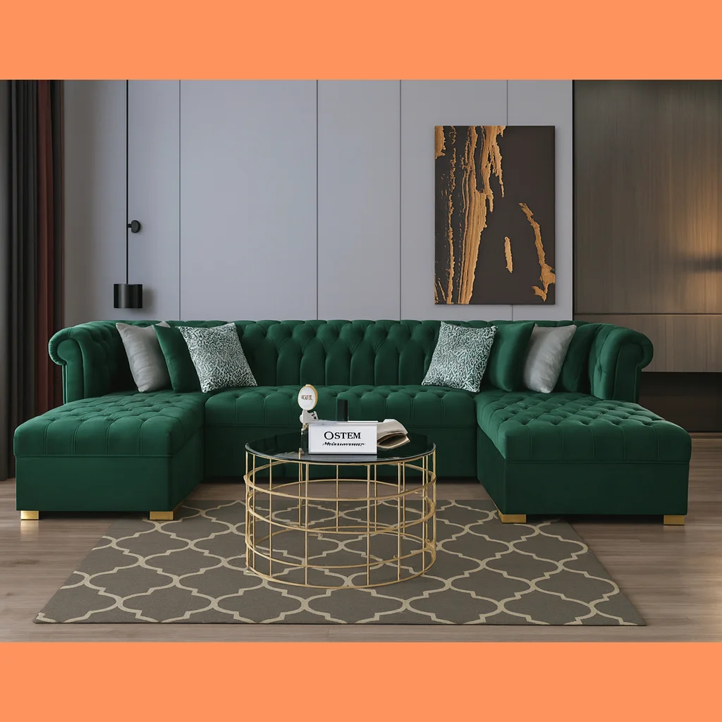 U-Shape Chesterfield Sofa – UK Handmade with Luxury Comfort