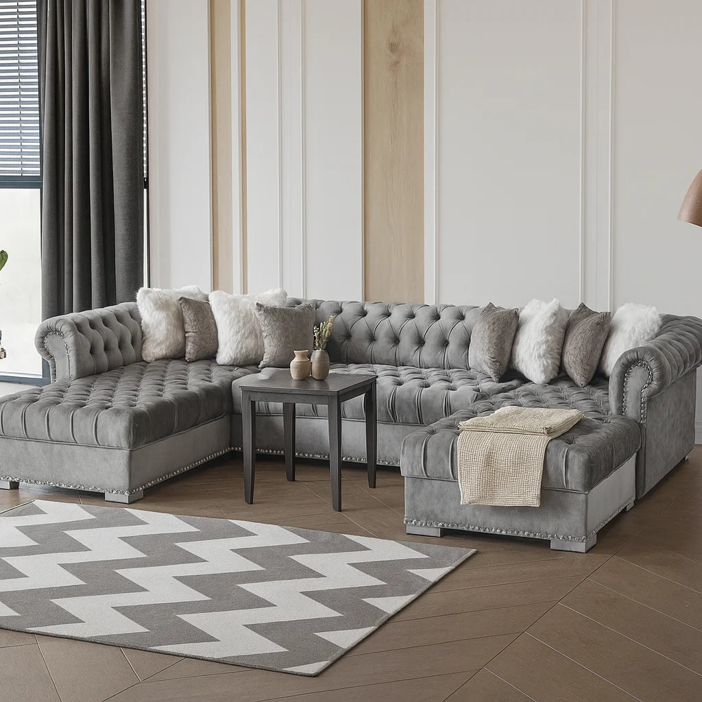 U-Shape Chesterfield Sofa – UK Handmade with Luxury Comfort