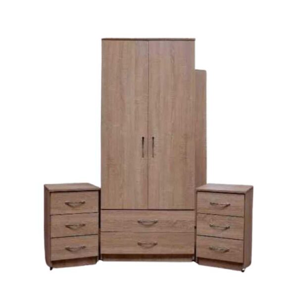 2 Door 2 Drawers Wardrobe Set – Stylish & Practical Wooden Storage Solution