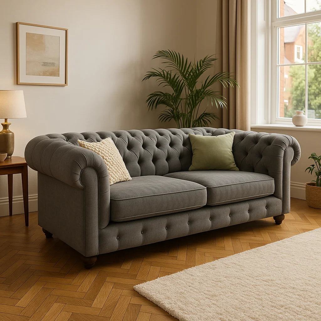 The London Classic – Handcrafted 3-Seater Chesterfield