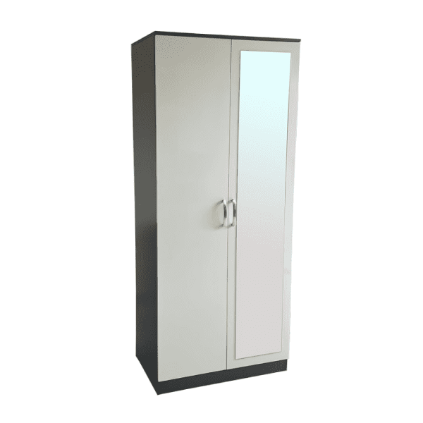 1 Door & 1 Mirror Plain Wardrobe – Stylish & Functional Storage