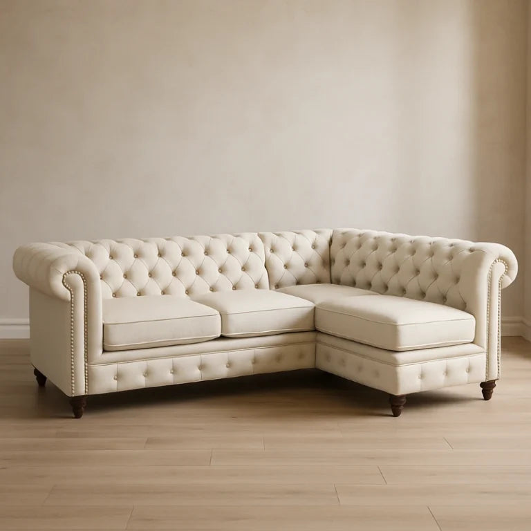 Chesterfield Corner Velvet Sofa