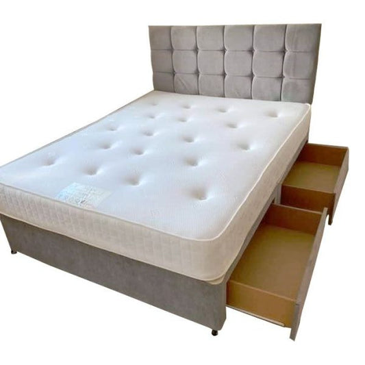 Divan Bed – With Chesterfield headboard | UK Sale