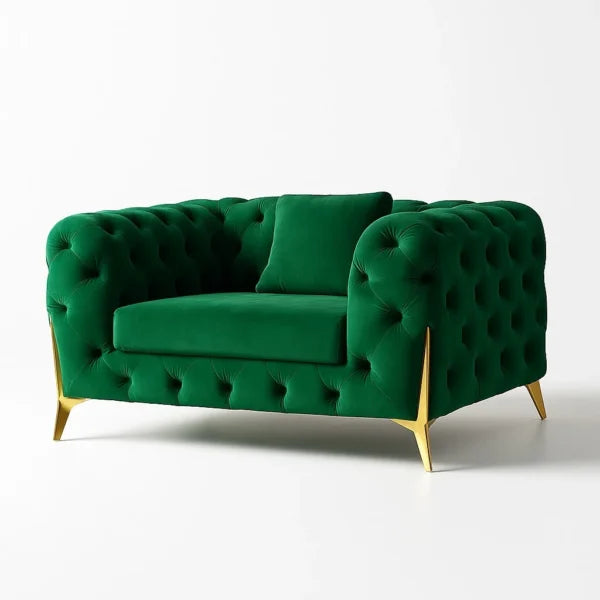 Italian Chesterfield Velvet Sofa – UK Made – 3-Seater Luxury Set