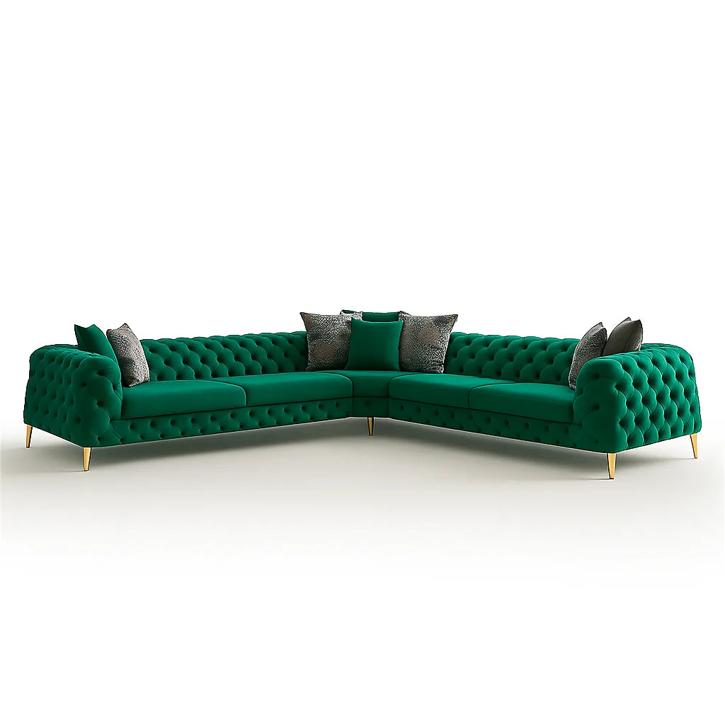 Italian Velvet Corner Sofa