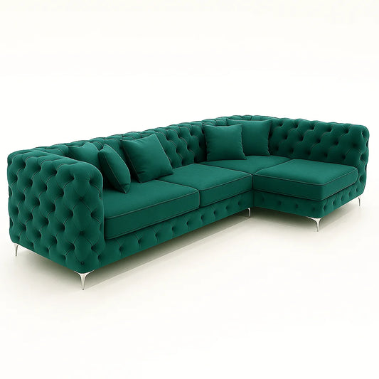 Italian Velvet Corner Sofa