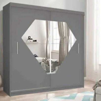 Diamond Sliding Mirror Wardrobe