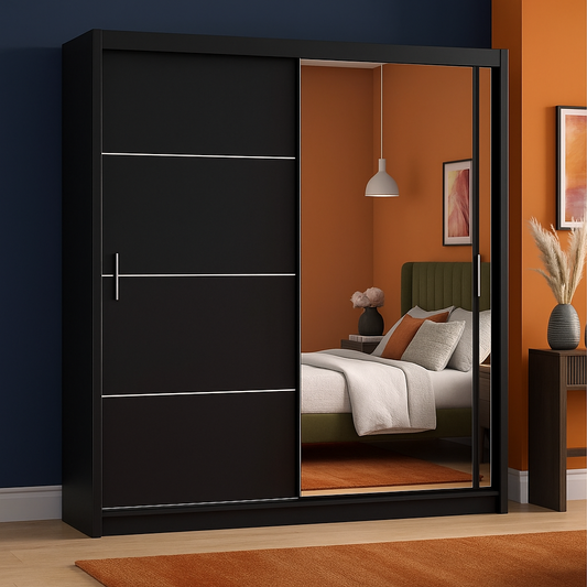 Lyon Sliding Mirror Wardrobe - London Sofa