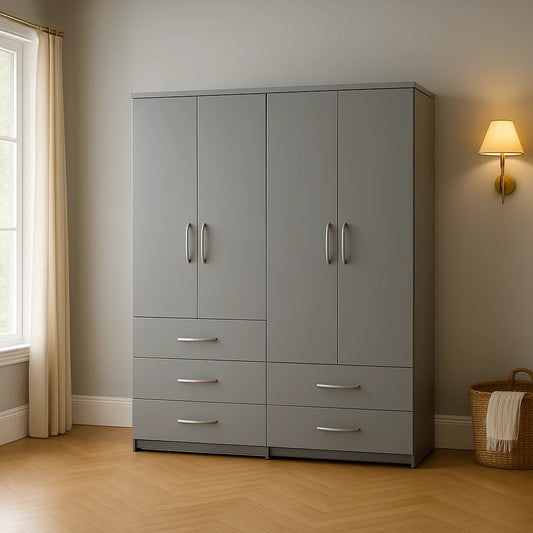 4 Door 5 Drawer Wardrobe | Superior UK-Crafted Storage