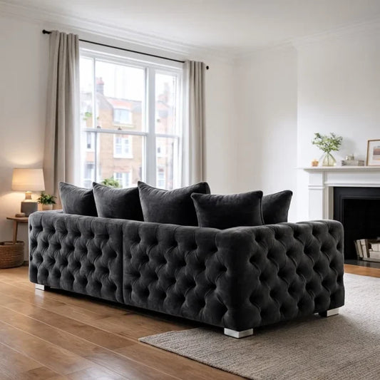 Ashton Velvet 3 Seater Sofa, Superior Style UK Made