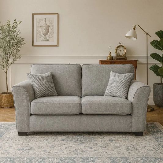 Camden 2-Seater Grey Fabric UK Made Sofa