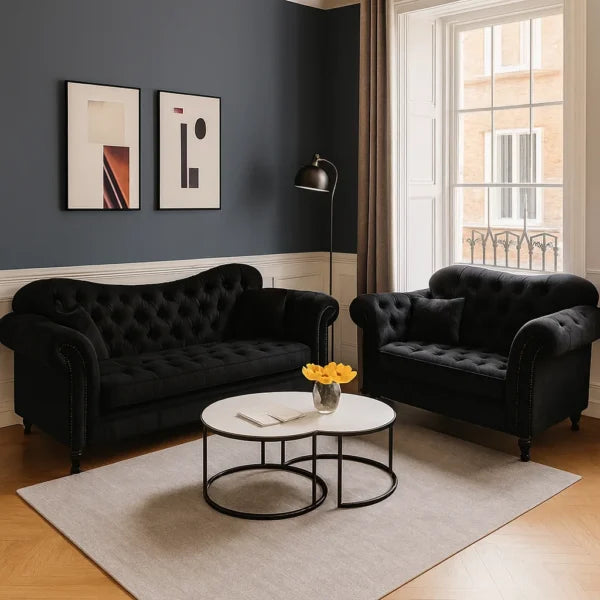 Chesterfield Elegance 3+2 Sofa Set – Luxurious UK Velvet