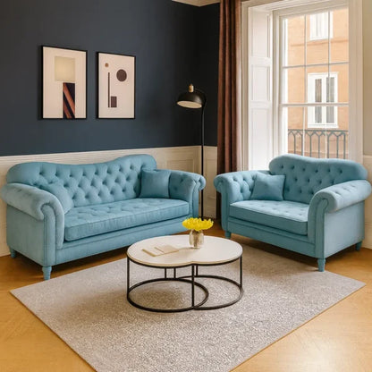 Chesterfield Elegance 3+2 Sofa Set – Luxurious UK Velvet