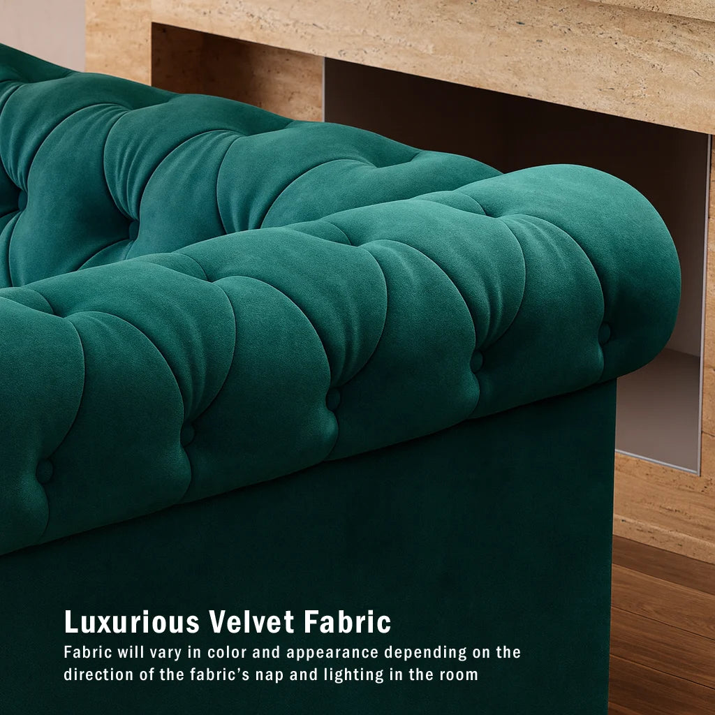Chesterfield 2 Seater Sofa – UK Made in Velvet Fabric