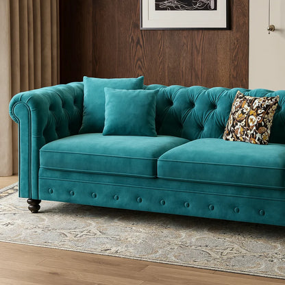 Chesterfield 2 Seater Sofa – UK Made in Velvet Fabric