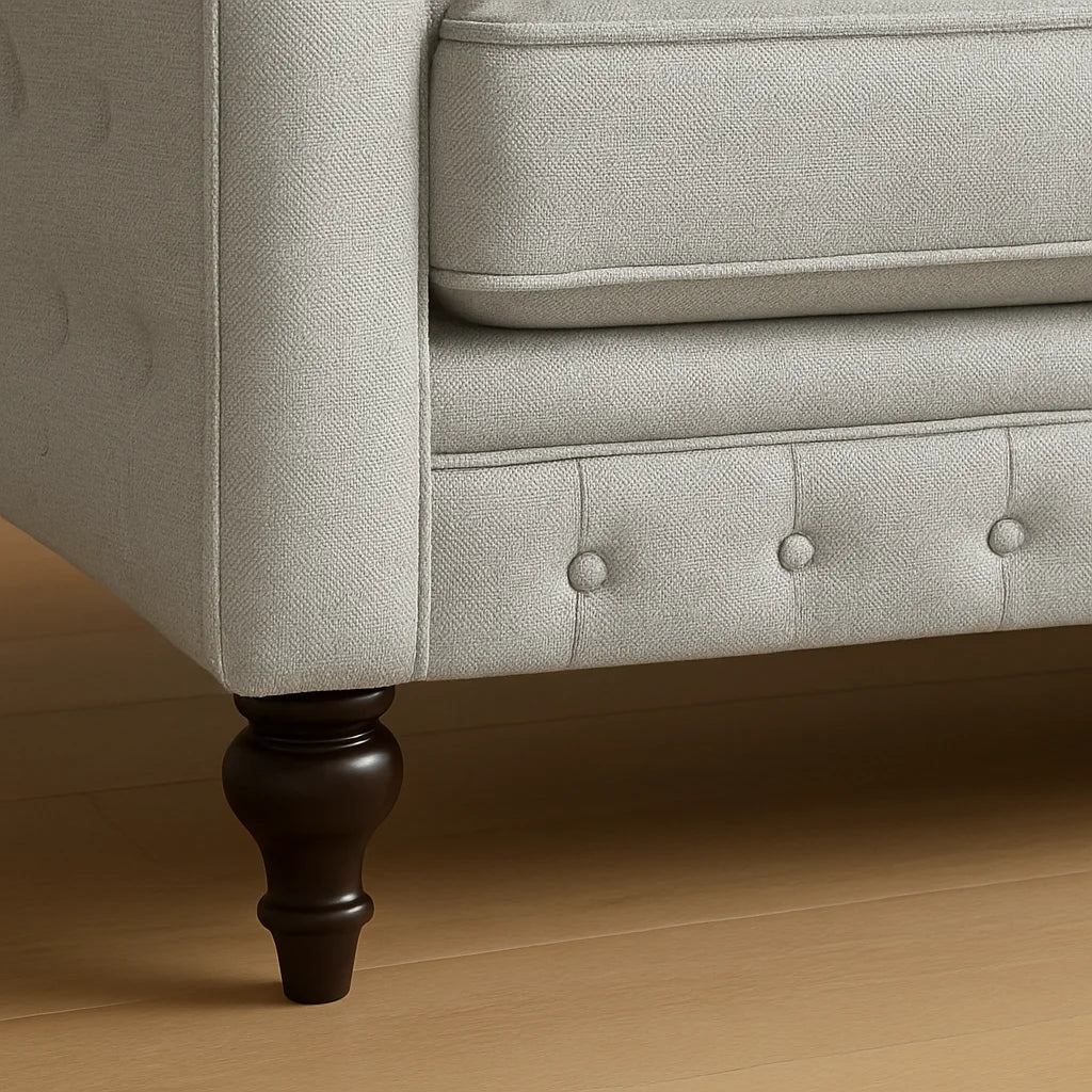 Classic U-Shaped Chesterfield Sofa with free footstool