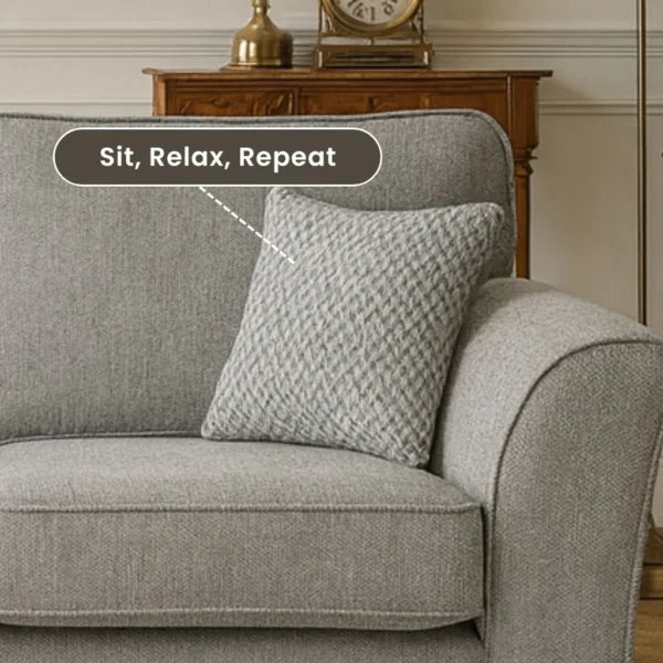 Camden 3+2 Grey Sofa Set with Footstool – Luxurious UK Made