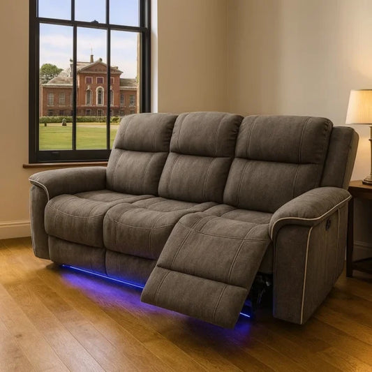 Hannan Electric Recliner 3 Seater Sofa, Superior UK Made