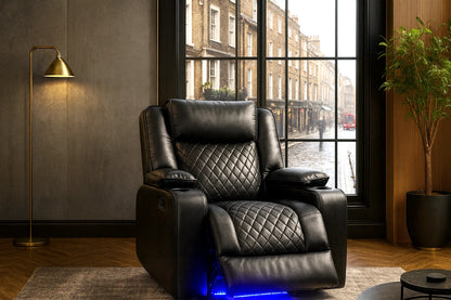 Electric Recliner Armchair | Handmade UK Leather Comfort