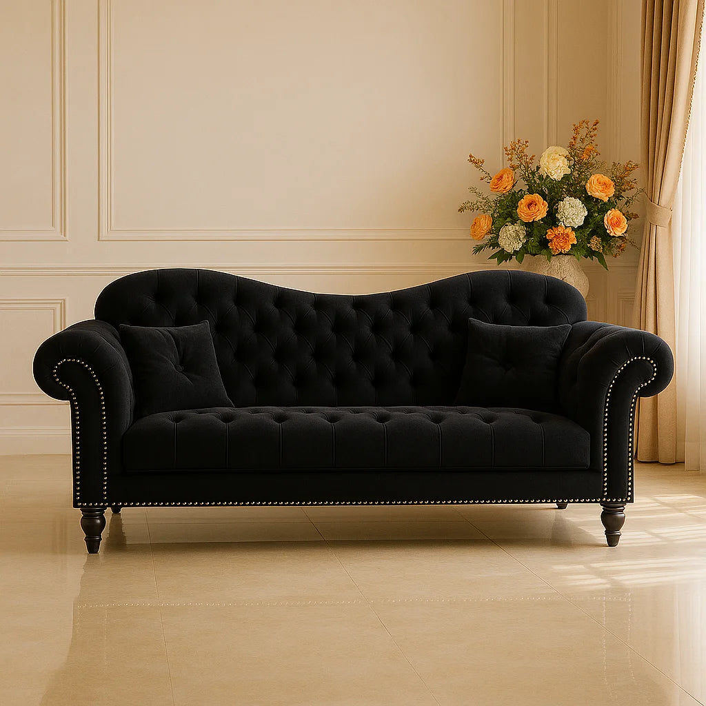 Elegance Velvet sofa with coffee table