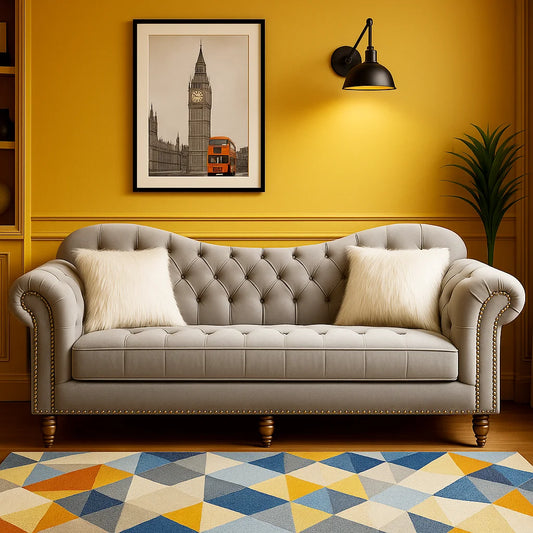 Elegance 3 Seater Velvet Sofa – Handmade in the UK | Luxury Living Room Sofa