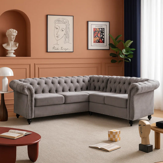 Chesterfield Corner Sofa – Luxury 5 Seater, UK Crafted